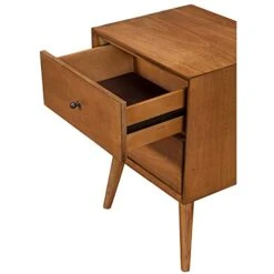 Home Square Mid Century 2 Drawer Wood Nightstand In Acorn Brown (Set Of 2) -Best Furniture Store 41v9aDTUscL