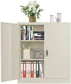 Greenvelly Locking Metal Cabinet With 2 Doors, Tall Steel Storage Cabinet With 4 Adjustable Shelves,72” Lockable Metal Welded Storage Cabinet Lock For Office, Garage, Kitchen,Laundry Room (Black) -Best Furniture Store 41vFYQma16L. AC