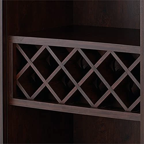 IoHOMES Annadel Contemporary Wine Buffet, Wood Sideboard With Glass Rack, Two Shelved Cabinets And Open Bottom Shelf, Vintage Walnut 6 IoHOMES Annadel Contemporary Wine Buffet, Wood Sideboard With Glass Rack, Two Shelved Cabinets And Open Bottom Shelf, Vintage Walnut - Image 6