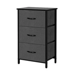 Storage Dresser End/Side Table - Dark Grey & 3 Drawers Fabric Dresser Storage Tower, Organizer Unit For Bedroom, Closet, Entryway, Hallway - Dark Grey -Best Furniture Store 41vKct0LjOL