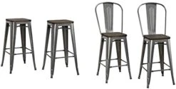 DHP Fusion Metal Wood Seat, Silver, Set Of 2, Dining Chair -Best Furniture Store 41vSgPEsLEL. AC