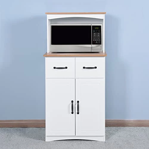 Modern Kitchen Pantry Cabinet, Microwave Storage Cabinet With 2 Drawers Pantry Buffet Cabinet With Adjustable Shelves Freestanding Kitchen Buffet With 4 Doors, White 1 Modern Kitchen Pantry Cabinet, Microwave Storage Cabinet With 2 Drawers Pantry Buffet Cabinet With Adjustable Shelves Freestanding Kitchen Buffet With 4 Doors, White