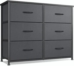 Dresser For Bedroom, 6 Drawer Storage Organizer Tall Wide Dresser For Bedroom Hallway, Sturdy Steel Frame Wood Top, Black Grey 8 Dresser For Bedroom, 6 Drawer Storage Organizer Tall Wide Dresser For Bedroom Hallway, Sturdy Steel Frame Wood Top, Black Grey -Best Furniture Store 41vTnvzG4LS. AC