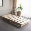 EMOOR Wood Slatted Low Platform Bed Frame KAN SUNOKO Twin For Japanese Futon Mattress Solid Pine (Unpainted), Floor Sleep Tatami Mat