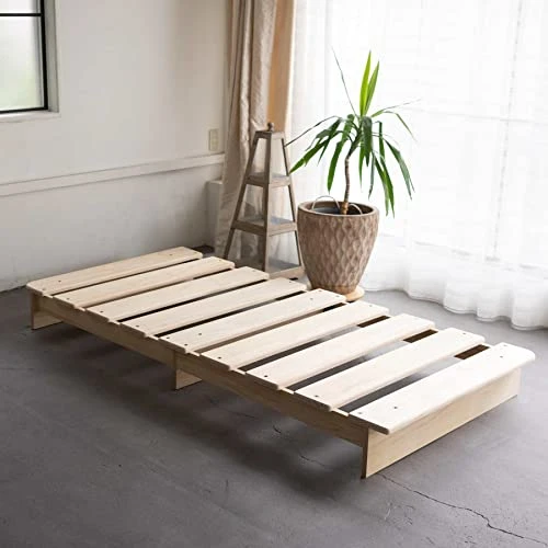 EMOOR Wood Slatted Low Platform Bed Frame KAN SUNOKO Twin For Japanese Futon Mattress Solid Pine (Unpainted), Floor Sleep Tatami Mat 1 EMOOR Wood Slatted Low Platform Bed Frame KAN SUNOKO Twin For Japanese Futon Mattress Solid Pine (Unpainted), Floor Sleep Tatami Mat