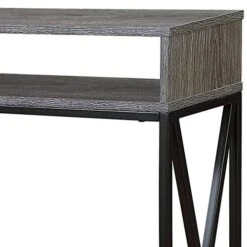Convenience Concepts Tucson Deluxe Console Table With Shelf, Weathered Gray/Black -Best Furniture Store 41vZzO3me7L
