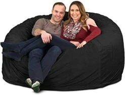 ULTIMATE SACK 6000 (6 Ft.) Bean Bag Chair Cover In Multiple Colors: Cover ONLY. (6000, Navy Suede) -Best Furniture Store 41vfGP0M9DL. AC
