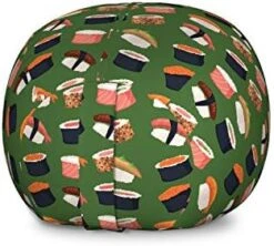 Ambesonne Zebra Print Storage Toy Bag Chair, Striped Zebra Animal Print Nature Wildlife Inspired Simplistic Illustration, Stuffed Animal Organizer Washable Bag, Small Size, White Charcoal -Best Furniture Store 41vgM566FNL. AC