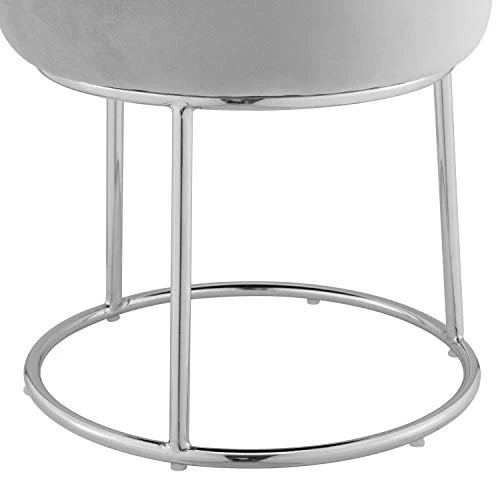 Grey And Silver Vanity And Accent Dalilah Stool 2 Grey And Silver Vanity And Accent Dalilah Stool - Image 2