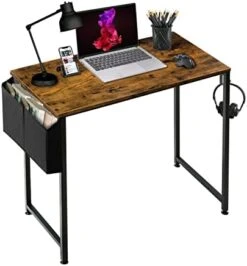 Small Desk For Small Spaces - Student Kids Study Writing Computer Table For Home Office Bedroom School Work PC Workstation,Rustic 30 31 Inch -Best Furniture Store 41vpEGRm5gL. AC