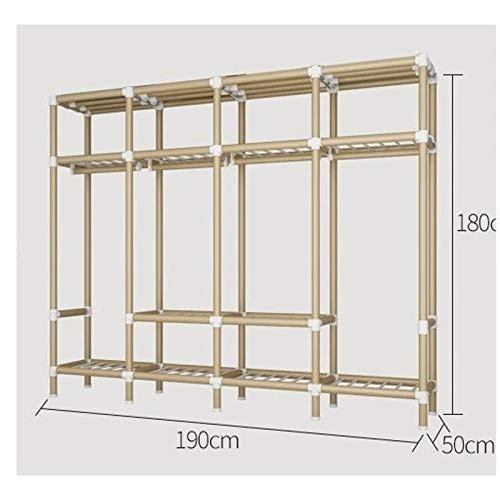 N/A Detachable Wardrobe Steel Frame Thicken Bold Double Folding Full Hanging Fabric Simple Storage Economy Cloth Wardrobe 2 N/A Detachable Wardrobe Steel Frame Thicken Bold Double Folding Full Hanging Fabric Simple Storage Economy Cloth Wardrobe - Image 2