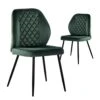 Wolmics Velvet Dining Chairs Set Of 2, Accent Chair Living Room Chairs Upholstered Side Chair With Metal Legs Desk Chair For Dining Room Kitchen Vanity Patio, Green