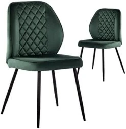 Wolmics Velvet Dining Chairs Set Of 2, Accent Chair Living Room Chairs Upholstered Side Chair With Metal Legs Desk Chair For Dining Room Kitchen Vanity Patio, Green -Best Furniture Store 41vvSHOCPFL. AC