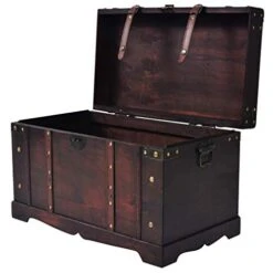 Vintage Treasure Chest Wood 26"x15"x15.7" -Best Furniture Store 41w2ZvgmUQL