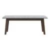 ASHCROFT Aria Mid-Century Modern Design Large Fabric Upholstered Dining Bench In Gray