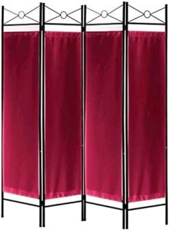 Legacy Decor 4 Panel Metal And Woven Fabric Room Divider With Two Way Hinges White Color -Best Furniture Store 41wAwigKAmL. AC