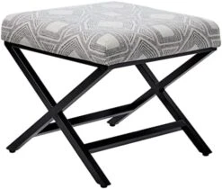 Homepop Home Decor | Modern Square Ottoman With Metal X Base | Ottoman For Living Room & Bedroom | Decorative Home Furniture (Onyx) -Best Furniture Store 41wFdoh9fnL. AC