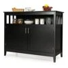 LOKO Buffet Cabinet With Storage, Freestanding Kitchen Cabinet With Adjustable Shelf, Storage Sideboard Console Table, 45 X 20 X 36 Inches (Black)