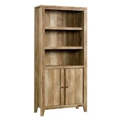 Sauder Dakota Pass Library With Doors, L: 33.82" X W: 12.52" X H: 71.10", Craftsman Oak Finish