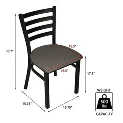 LUCKYERMORE Heavy Duty Metal Dining Room Chair Set Of 2 Upholstered Vinyl Leather Kitchen Chairs With Ergonomic Ladder Back,500lbs Weight Capacity Comfortable Cushion For Home Restaurant -Best Furniture Store 41wWz25IANS