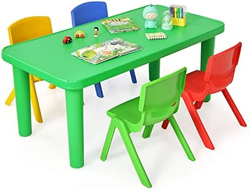 Costzon Kids Chairs, Stackable Plastic Learn And Play Chair For School Home Play Room, Colorful Chairs For Toddlers, Boys, Girls (Multicolor, 4 Chairs) 11 Costzon Kids Chairs, Stackable Plastic Learn And Play Chair For School Home Play Room, Colorful Chairs For Toddlers, Boys, Girls (Multicolor, 4 Chairs) - Image 11
