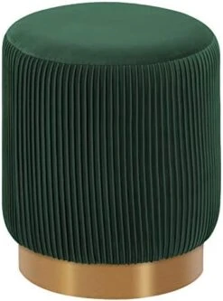 Duhome Modern Round Velvet Ottoman Footrest Vanity Stool Gray -Best Furniture Store 41wdY5d3WL. AC