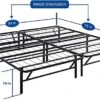 14 Inch Foldable Dura Metal Platform Bed Frame, Full Size, Comfort Base Bed Frame, Height For Under-Bed Storage, Black