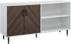 Walker Edison Fehr Modern 4 Door Bookmatch Buffet, 58 Inch, Black -Best Furniture Store 41wpGn2K1fL. AC
