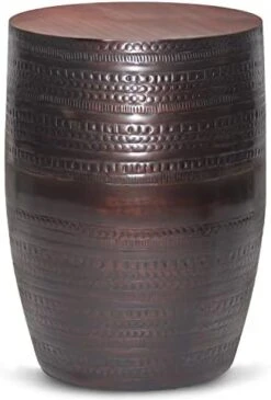 SIMPLIHOME Johnsen 15 Inch Wide Metal Large Accent Side Table In Copper, Fully Assembled, End, Bedside Table And Nightstand, For The Living Room And Bedroom -Best Furniture Store 41wzLp0S0AL. AC