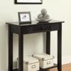Convenience Concepts American Heritage 1-Drawer Hall Table With Shelf, Black