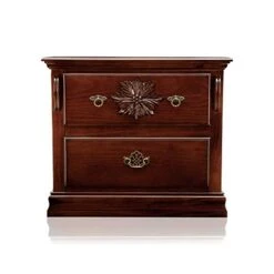 Of America FOA Hemps 2pc Brown Pine Wood Bedroom Set - King + Nightstand -Best Furniture Store 41xIRXqD4rL