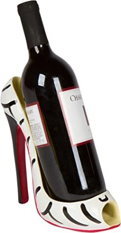 KitchInnovations High Heel Wine Bottle Holder - Four Attactive Style Variations Available (Zebra)