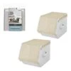 66759 Small Stackable Storage Box (2 Pack) With Magnetic Secured Lid-25x35x25cm-Cream, Canvas, Cream, 25cm X 35cm X 25cm