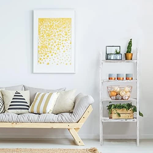 KIAYACI 5-Tier Blanket Ladder For The Living Room Rustic Vintage Ladder Shelf Boho Home Decor Ladder Bookshelf Blanket Holder Leaning Bookshelf Bookshelf For Bedroom(Vintage Walnut, 63" X 22") 11 KIAYACI 5-Tier Blanket Ladder For The Living Room Rustic Vintage Ladder Shelf Boho Home Decor Ladder Bookshelf Blanket Holder Leaning Bookshelf Bookshelf For Bedroom(Vintage Walnut, 63" X 22") - Image 11