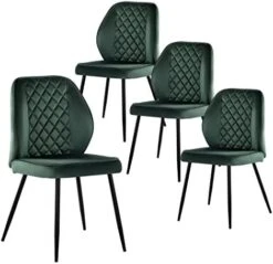 Wolmics Velvet Dining Chairs Set Of 2, Accent Chair Living Room Chairs Upholstered Side Chair With Metal Legs Desk Chair For Dining Room Kitchen Vanity Patio, Green -Best Furniture Store 41xYQag3ghL. AC
