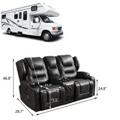 SAMERY Electric Power Recline Chair Loveseat RV Sofa With Console + Single Massage Recliner Chairs, Double Recliner 2-Seater RV Couch Home Theater Seating With USB Charging/Lighting/Cup Holders 17 SAMERY Electric Power Recline Chair Loveseat RV Sofa With Console + Single Massage Recliner Chairs, Double Recliner 2-Seater RV Couch Home Theater Seating With USB Charging/Lighting/Cup Holders -Best Furniture Store 41xmgSygCJL