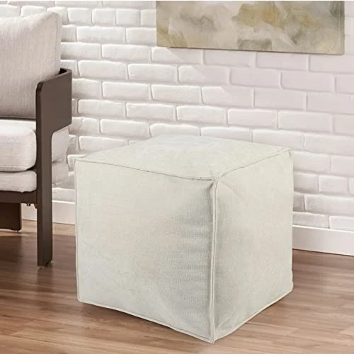 Idee-home Unstuffed Pouf Ottoman Cover, Bean Bag Ottoman Pouf Covers For Living Room Bedroom Floor Storage Pouf Footstools, Square Pouf Cover 1 Idee-home Unstuffed Pouf Ottoman Cover, Bean Bag Ottoman Pouf Covers For Living Room Bedroom Floor Storage Pouf Footstools, Square Pouf Cover