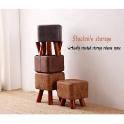 Upholstered Footstool Household Stool Comfortable Technology Cloth Living Room Shoe Bench Solid Wood Legs Bearing 100kg 2 Styles (Color : Brown, Size : 34cm) 13 Upholstered Footstool Household Stool Comfortable Technology Cloth Living Room Shoe Bench Solid Wood Legs Bearing 100kg 2 Styles (Color : Brown, Size : 34cm) -Best Furniture Store 41y6lNUAKoL