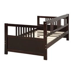 DNYN Twin Size Daybed For Kids Bedroom,Solid Pinewood Bedframe W/Safety Guardrails & Strong Wood Slats Support,Home Furniture For Living Room,Space Saving Design & No Box Spring Needed, Espresso 17 DNYN Twin Size Daybed For Kids Bedroom,Solid Pinewood Bedframe W/Safety Guardrails & Strong Wood Slats Support,Home Furniture For Living Room,Space Saving Design & No Box Spring Needed, Espresso -Best Furniture Store 41y7QA7QFDL
