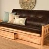 Kodiak Furniture Cabin Lodge Log Futon Frame, Drawers W/up North Premium 8" Innerspring Mattress Sofa Bed Set Full Size (Sofa Frame & Mattress)