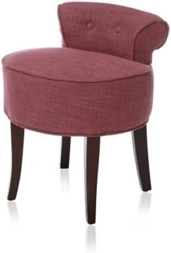 Home Collection Georgia Taupe And Cherry Mahogany Petite Vanity Stool -Best Furniture Store 41yBtc9uSlL. AC