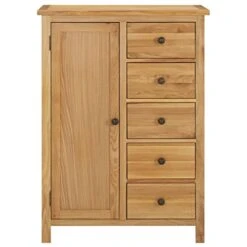 VIDAXL Wardrobe 29.9"x20.5"x41.3" Solid Oak Wood