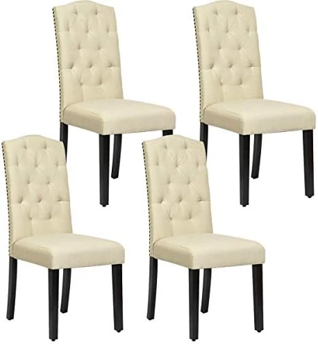 Giantex Parsons Chairs, Set Of 2 Uphostered Kitchen Dining Chairs W/Wood Legs, Padded Seat, Linen Fabric, Nails, Tufted Dining Chairs, Ideal For Dining Room, Kitchen, Living Room 9 Giantex Parsons Chairs, Set Of 2 Uphostered Kitchen Dining Chairs W/Wood Legs, Padded Seat, Linen Fabric, Nails, Tufted Dining Chairs, Ideal For Dining Room, Kitchen, Living Room - Image 9