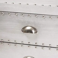 BOWERY HILL Contemporary Silver Metal 3-Drawer Nightstand -Best Furniture Store 41ycNlgCWGL