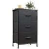 Dresser With 3 Drawers, Fabric Nightstand, Organizer Unit, Storage Dresser For Bedroom, Hallway, Entryway, Closets, Sturdy Steel Frame, Wood Top, Easy Pull Handle, Charcoal Black