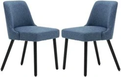 MINCETA Dining Chair,Morden Wood Leg Upholstered Kitchen Chair Set Of 2,PU In Cream White -Best Furniture Store 41z YKHGvHL. AC