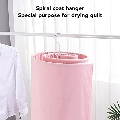 OKJHFD Spiral Quilt Drying Hanger, Round Spiral Quilt Sheets Hanger Innovative Rotating Quilt Drying Rack Strong Load Bearing Home Balcony Quilt Drying Tool 3 OKJHFD Spiral Quilt Drying Hanger, Round Spiral Quilt Sheets Hanger Innovative Rotating Quilt Drying Rack Strong Load Bearing Home Balcony Quilt Drying Tool - Image 3