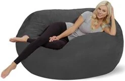 Chill Sack - Bean Bag Lounger, 5-Feet, Charcoal -Best Furniture Store 41z9a7h5yhL. AC