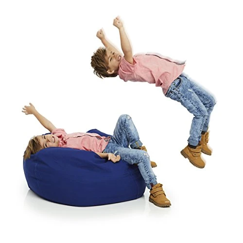 Delmach Bean Bag Chair Cover | Stuffed Animal Storage | 38" Width Extra Large | 100% Cotton Canvas | Double Stitched | Durable Zipper | Fill With Anything Soft | Beans Not Included 2 Delmach Bean Bag Chair Cover | Stuffed Animal Storage | 38" Width Extra Large | 100% Cotton Canvas | Double Stitched | Durable Zipper | Fill With Anything Soft | Beans Not Included - Image 2