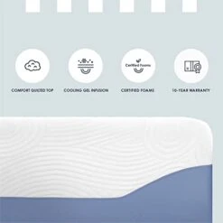 6 Inch Supreme Gel Memory Foam Mattress, Cooling Gel Infusion, Premium Fabric Cover, Twin 20 6 Inch Supreme Gel Memory Foam Mattress, Cooling Gel Infusion, Premium Fabric Cover, Twin -Best Furniture Store 41zHZFQI2hL